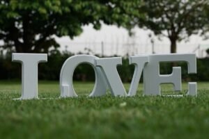 love, letters, grass